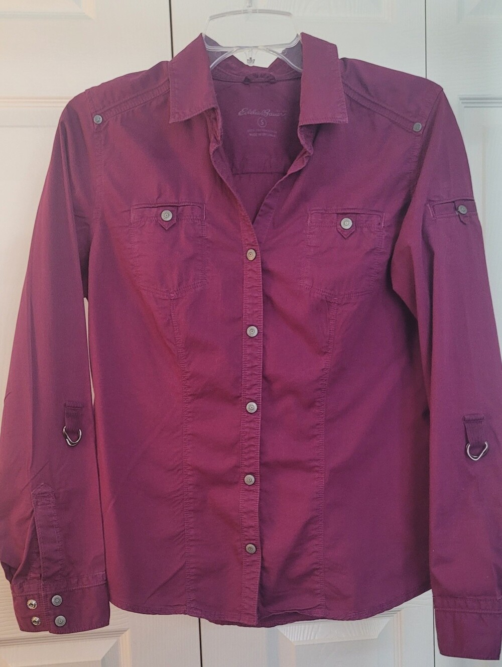 Eddie Bauer Deep Plum Lightweight Button-Up Shirt
